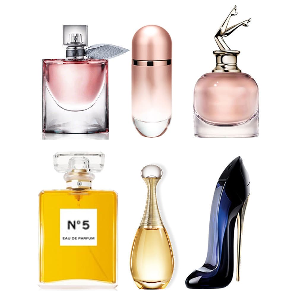 Kit 6 Perfumes Femininos (God, La Vi, N5, Scan, VP Ros, J'adr)