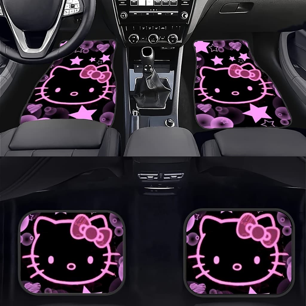 Novo tapete de carro 4/2 peças/Set-Sanrio hello ketty impresso tapete de pé-assento traseiro dianteiro tapete de pé univ