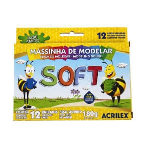Massinha De Modelar 12 Unidades Soft Acrilex