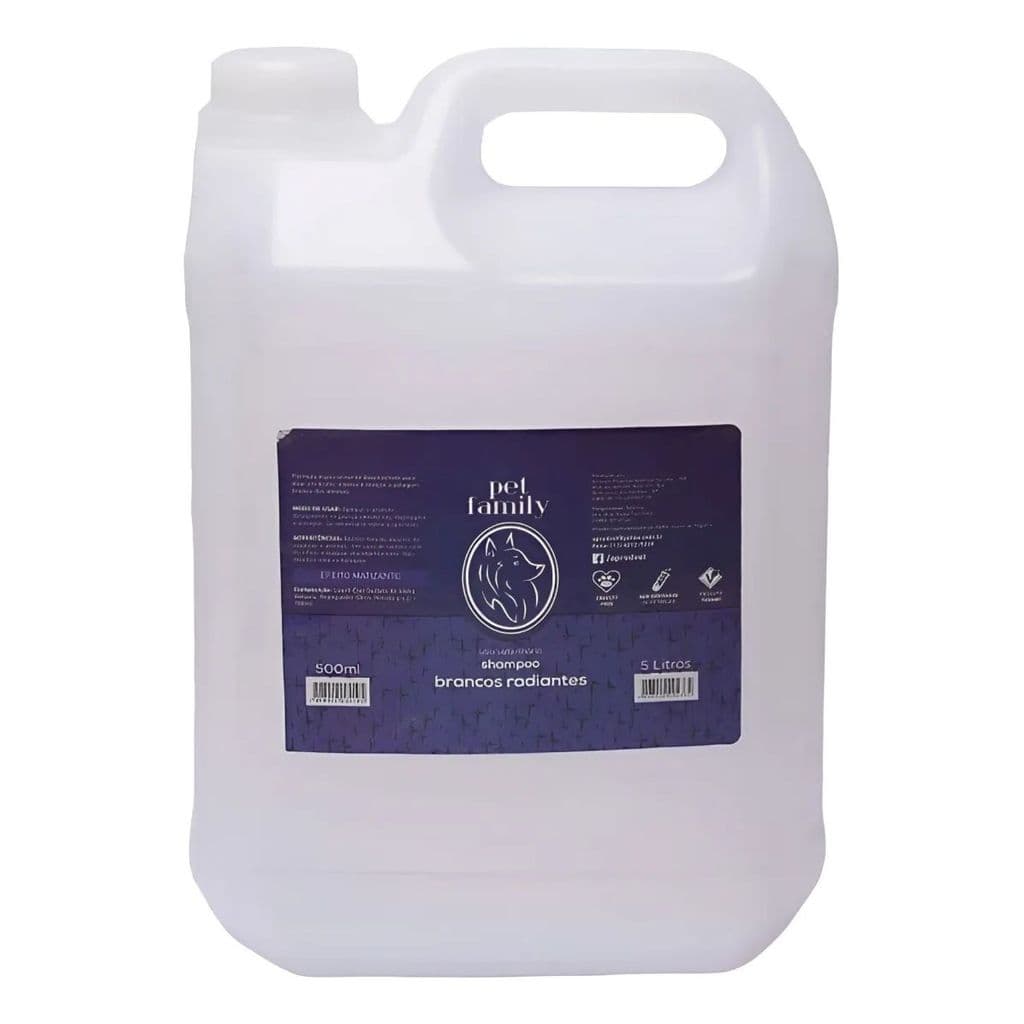 Shampoo Concentrado Pet Brancos Radiantes Pet Family 5L