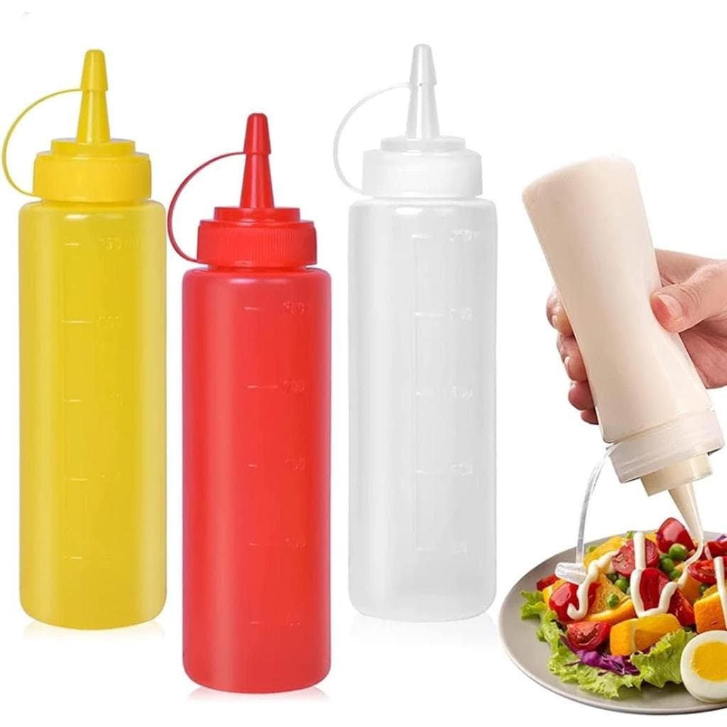 240ML Molhos Espremer Garrafas Com Bicos Ketchup Para Churrasco Molho De Soja Óleo Vinagre Garrafa Dispensador