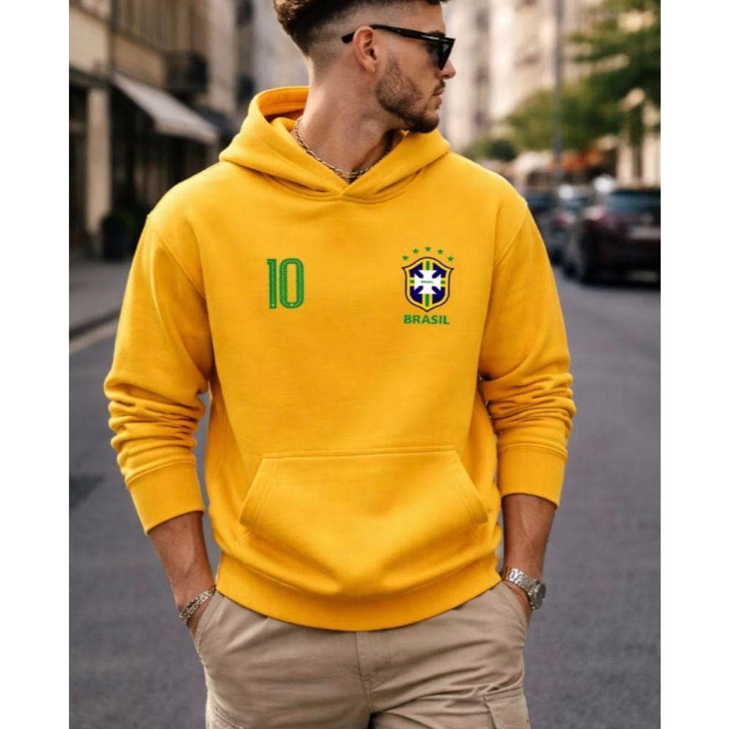 Moletom Canguru Abrigo Masculino Brasil Copa Do Mundo 2026 Estiloso Para Usar Na Copa No Inverno