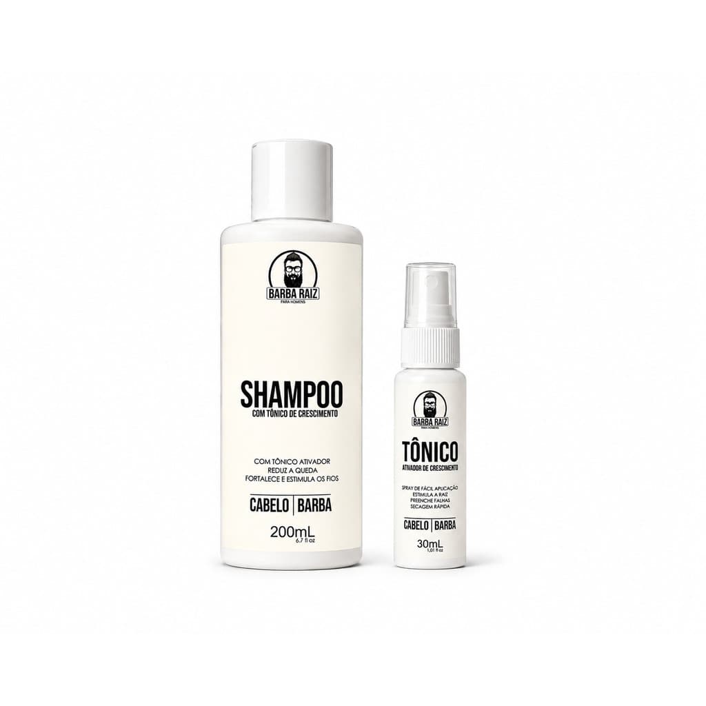 Kit Shampoo + Tônico  de Crescimento para Barba e cabelo - produto para crescer barba e cabelo
