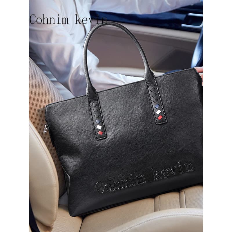 Cohnim kevin bolsa masculina de couro genuíno estilo Horizontal bolsa exclusiva negócios Casual moda bolsa mensageiro de
