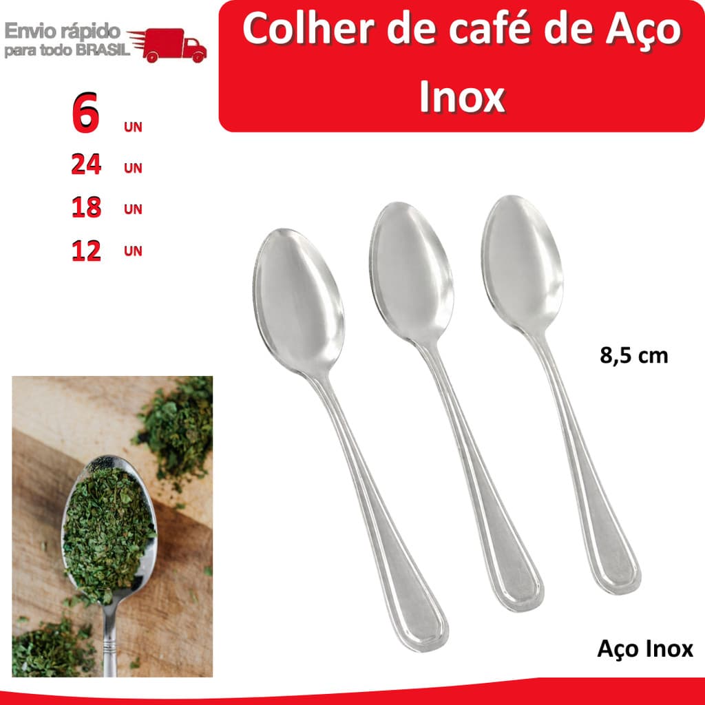 24/18/12/6 Colher de Café de Aço Inox pequena Chá Mesa Cozinha talher garfo faca sobremesa
