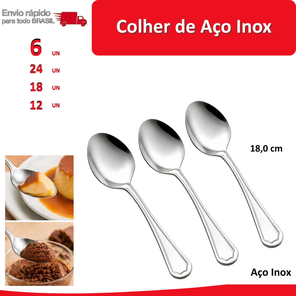 24/18/12/6 Colher de Aço Inox de Sopa Mesa Cozinha talher garfo Jantar Casa faca sobremesa