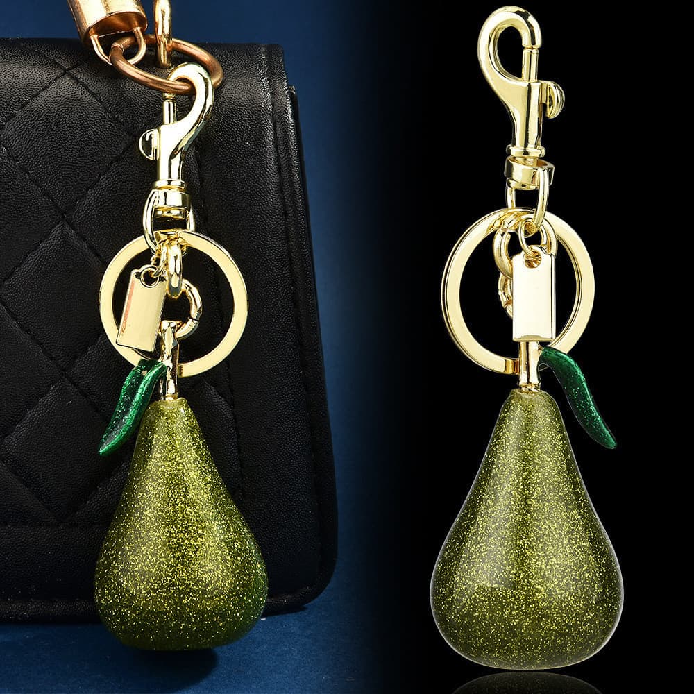 3D em forma de pêra saco pingente moda chaveiro carro chaveiro saco decoração