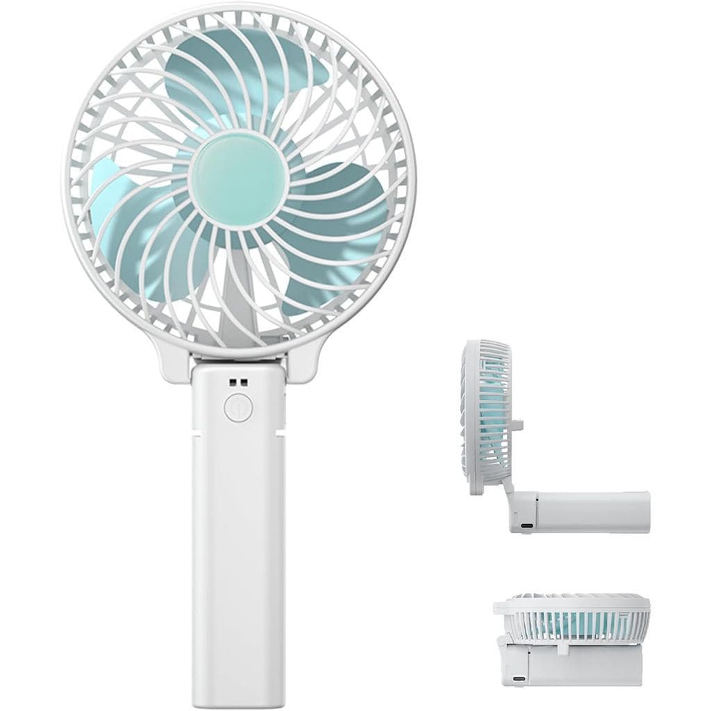 Ventilador Portátil Mini AWINNER, Recarregável por USB, 3 Velocidades, 10 Horas de Duração da Bateria, Design Dobrável