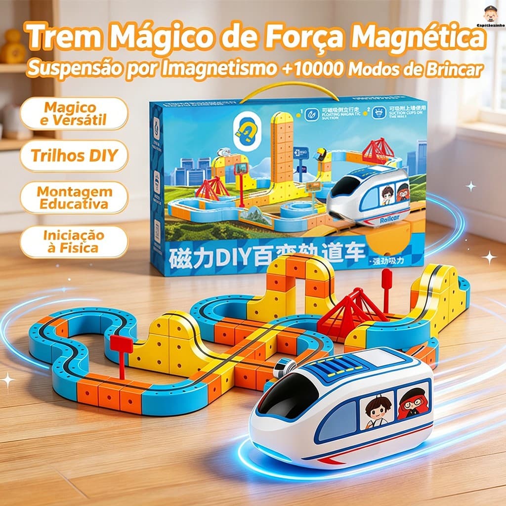Pista Magnética De Trem Com Blocos De Montar Infantil Kit56/80/120