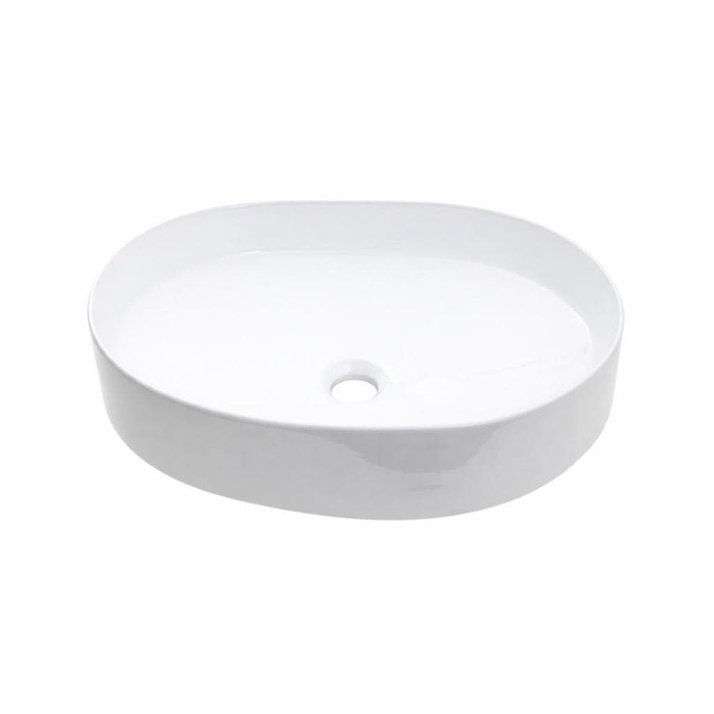 Cuba de Apoio Sem Válvula para Banheiro Oval Louça Cerâmica Neptunita Pingoo - Branco