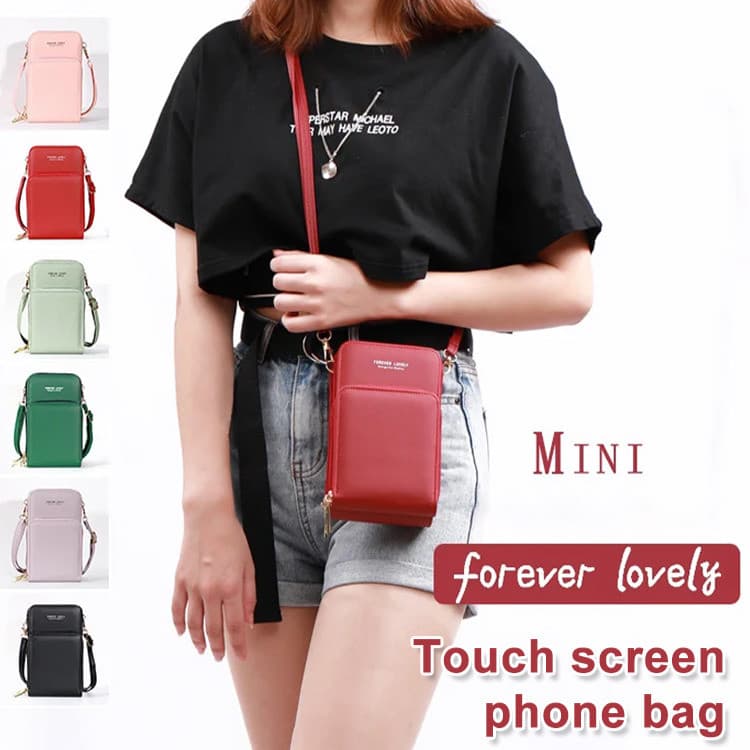 [Summer Essential] Crossbody Bag Anti-theft Multi-card Slot Shoulder Bag Solid Color Multilayer/Mobile Phone Bag/Women