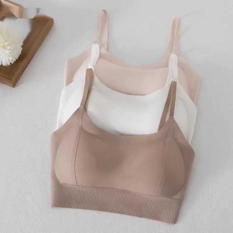 Tubo superior roupa interior feminina seios pequenos engrossados reunião Anti-reflexo bela volta 2024 novo estilo sutiã
