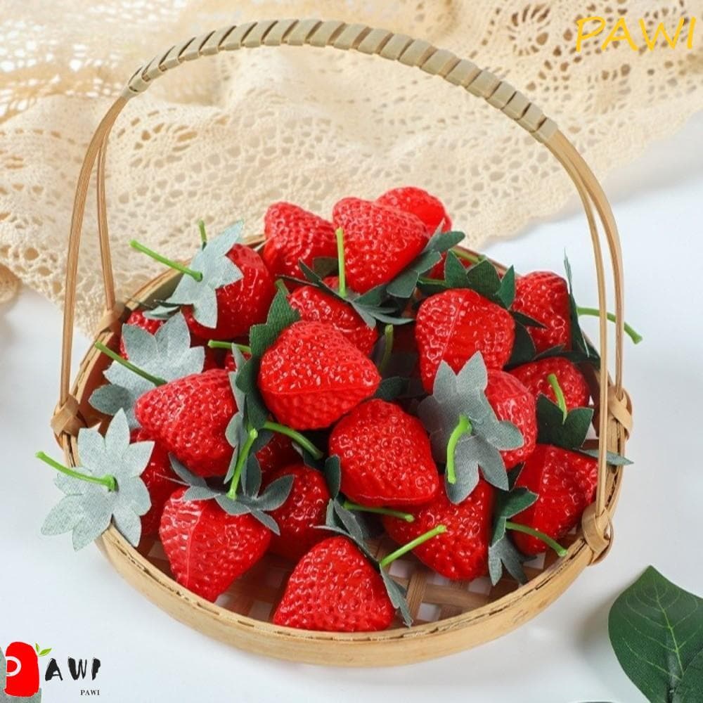 PAWI 10 Unidades De Morango Artificial , Artesanato Decorativo , Morangos De Plástico , Enfeite De Frutas