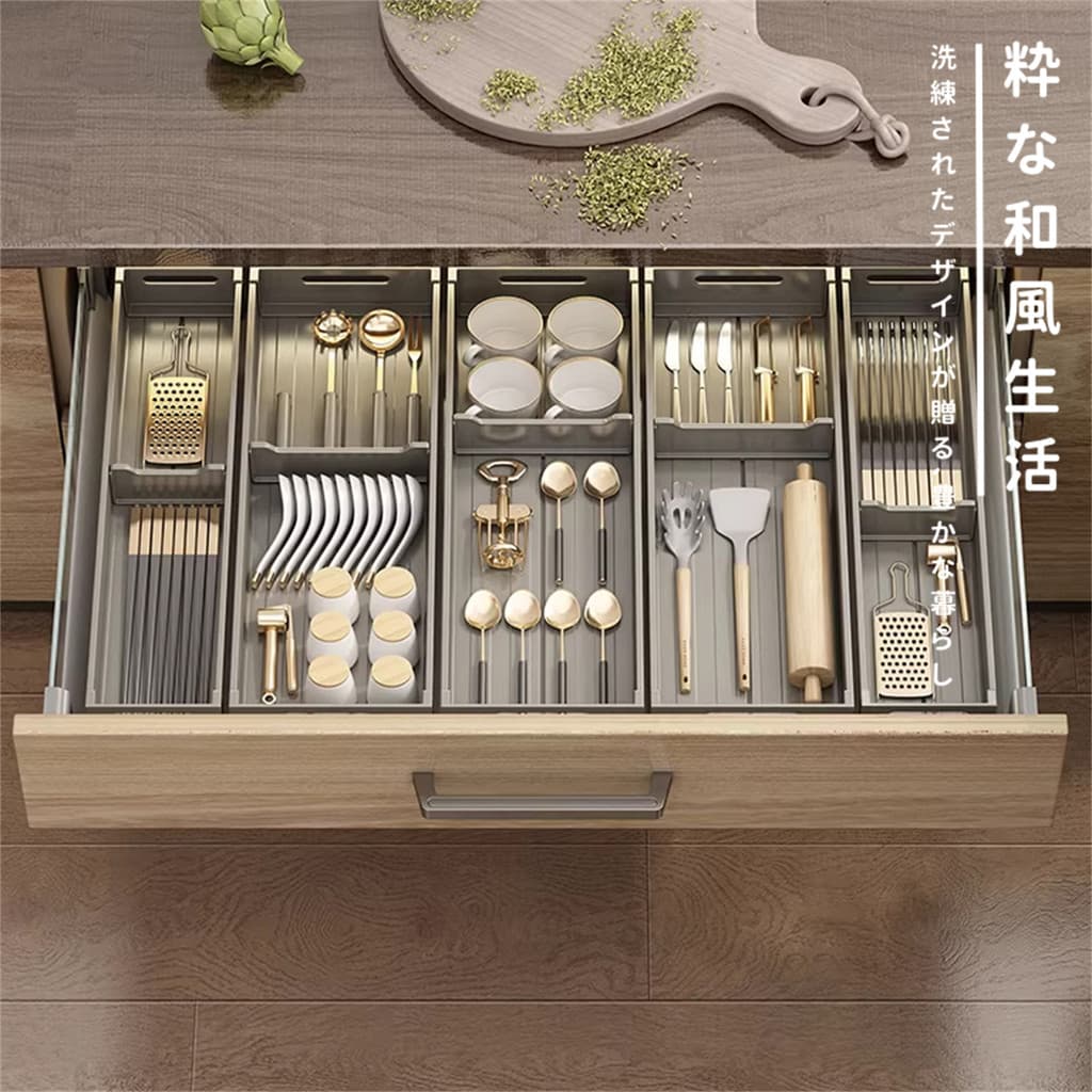 Japão cuidadosamente selecionado gaveta caixa de armazenamento cozinha armário embutido talheres talheres Cutle