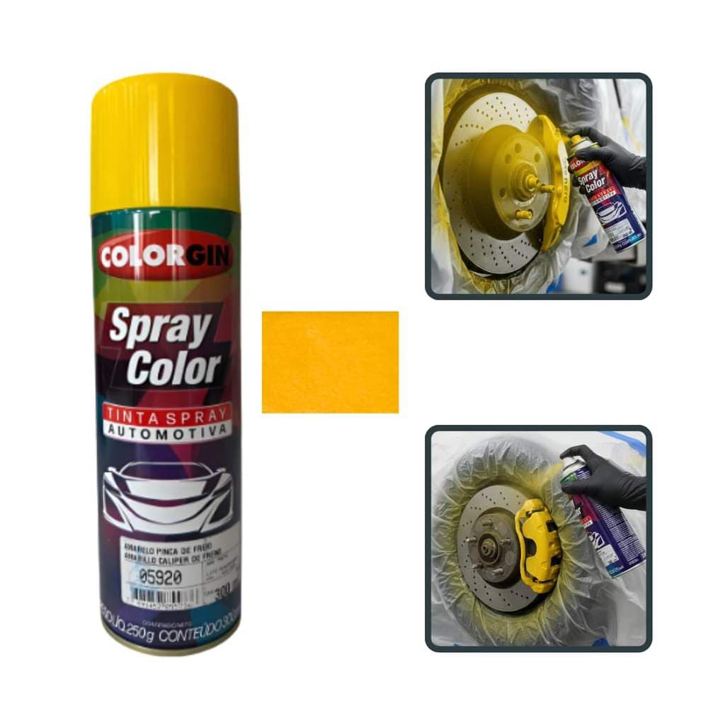 SPRAY COLOR AMARELO PINCA DE FREIO SPRAY AUTOMOTIVO COLORGIN 300ML