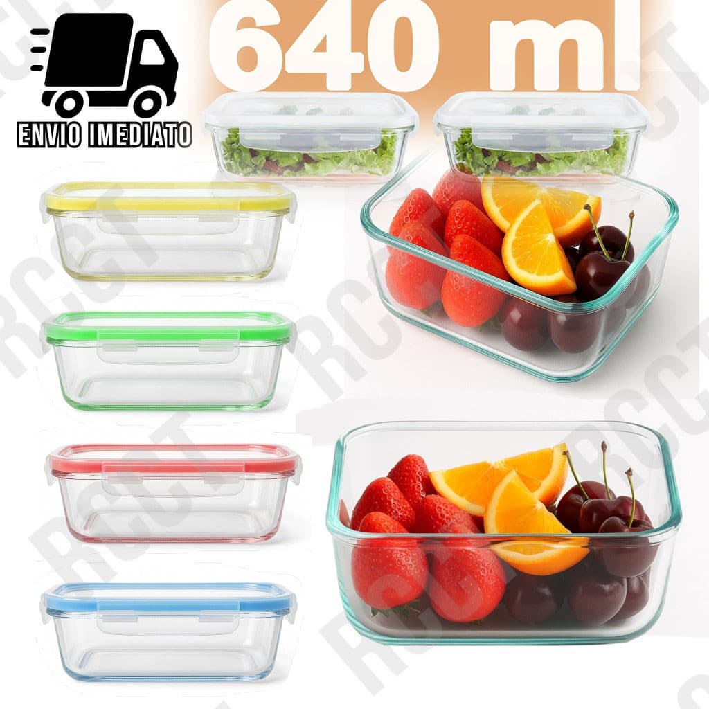 Pote de Vidro Refratário 640ml com Tampa Hermética Marmita Conservação e Freezer