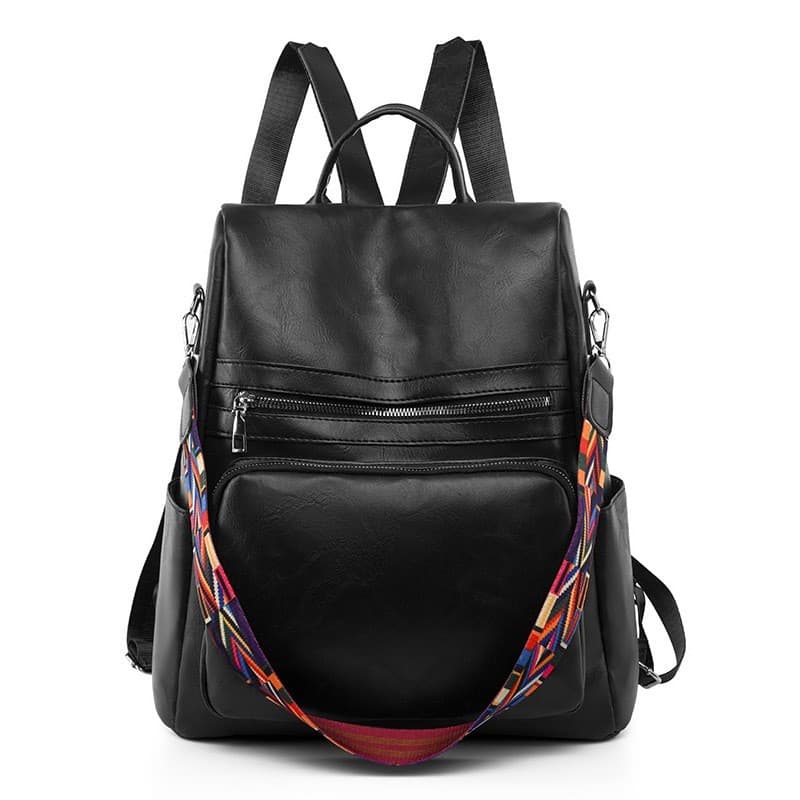 Bolsa mochila feminina moda Anti furto de material PU à prova d'água