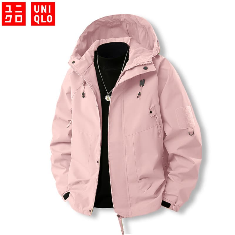 UNIQLO Jaqueta Impermeável Feminina Com Capuz Ao Ar Livre Respirável Solta À Prova De Vento Chuva