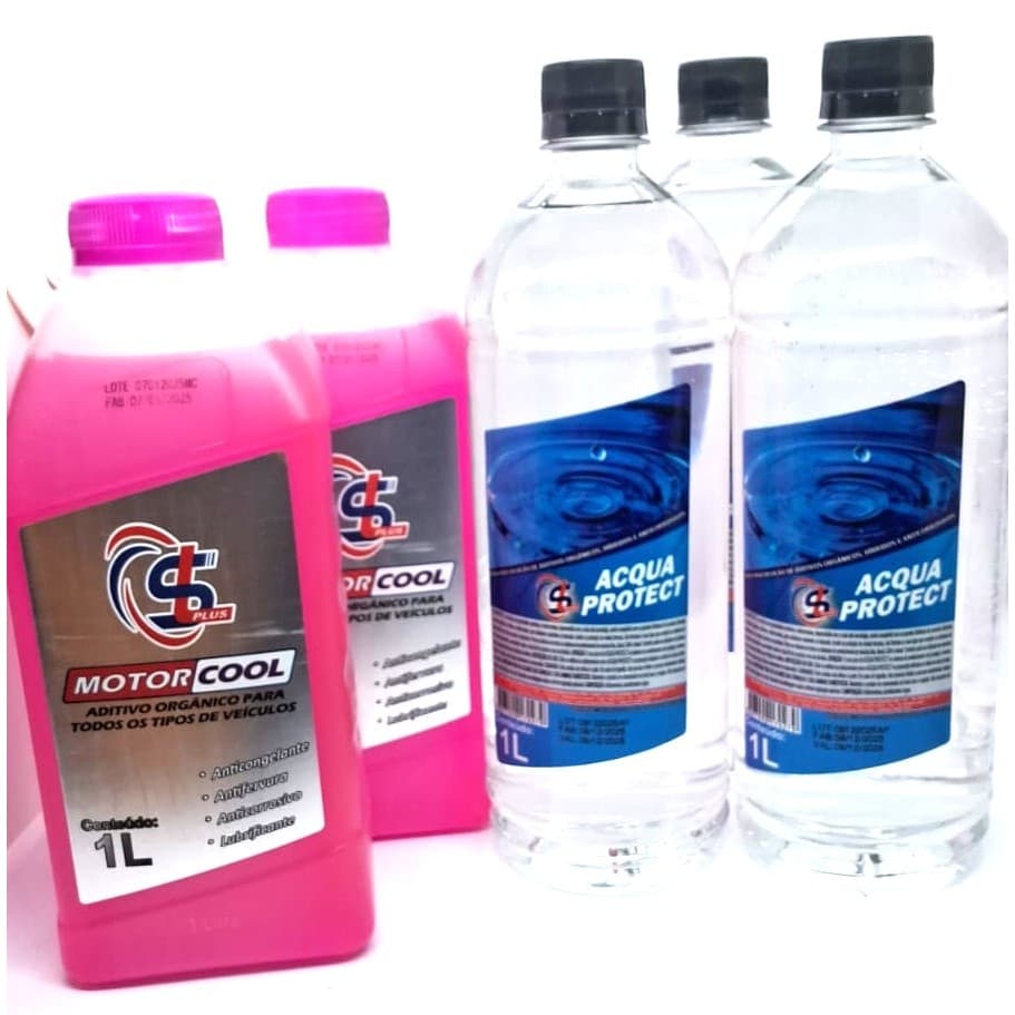Kit 02 Aditivos Concentrados Rosa e 03 Aguas com inibidor de corrosão