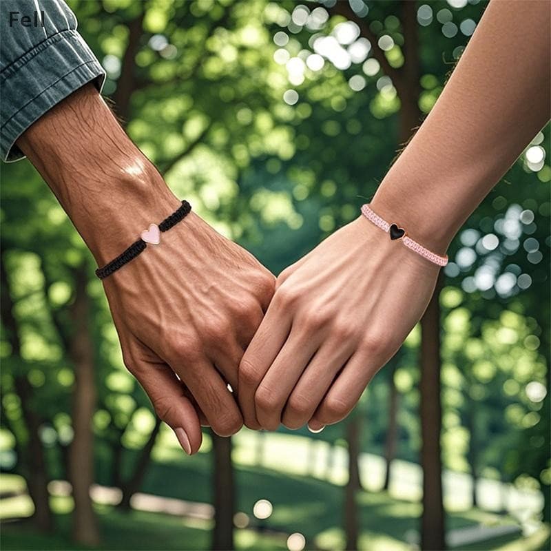 [Fel] Esmalte Coração Sorte Pulseira Corda Ajustável Moda Amizade Casal Jóias Atacado 2 Peças/Set Venda Quente