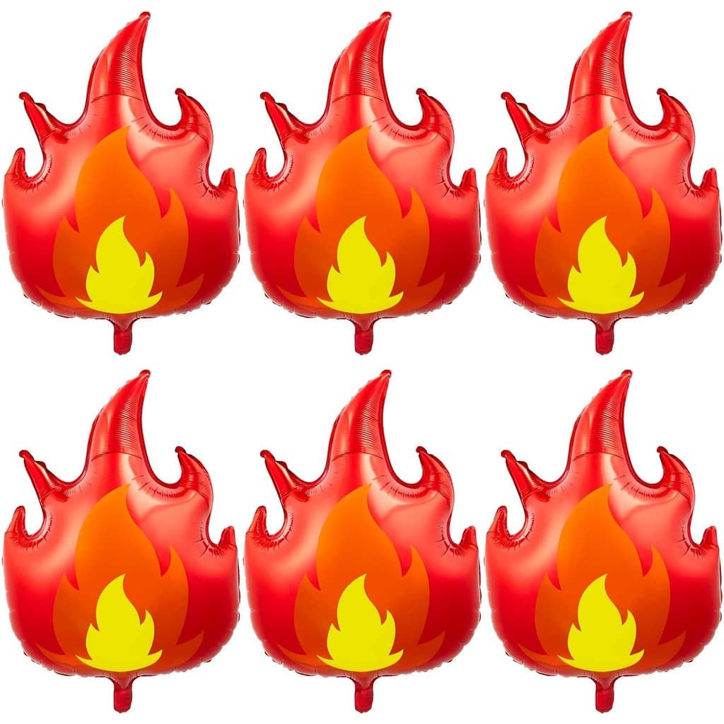 Conjunto de 6 peças de artigos para festa de aniversário com tema de caminhão de bombeiros, balões grandes de chama de 3