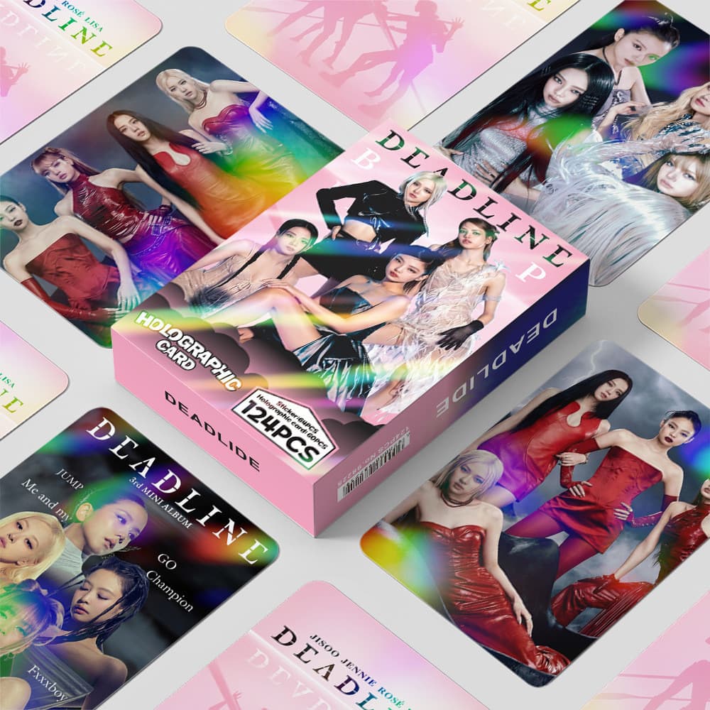 124 Unidades/Caixa Kpop Idol Blackpink DEADLINE Ablum Cartões Fotográficos laser lomo Cartão Para Coleções De Fãs