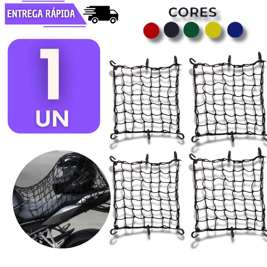 Redes Elastica Para Moto Capacete Bike Tipo Aranha 6 Ganchos Redinha Acessório Rede Prender Bicicleta Rede