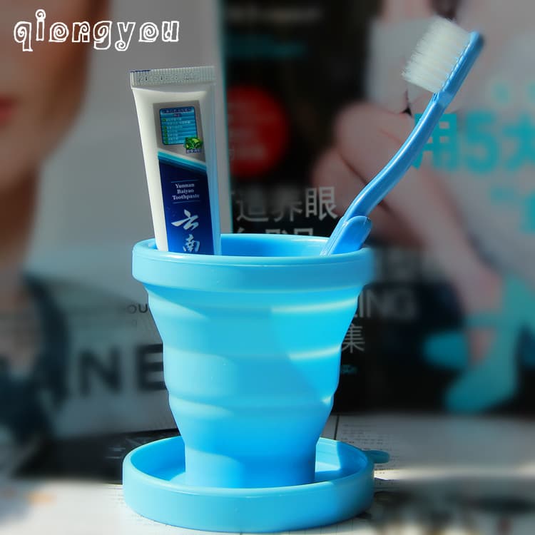 Produtos portáteis para viagem no exterior, ferramenta útil, copo de lavagem dobrável, conjunto de pasta de dentes, saco