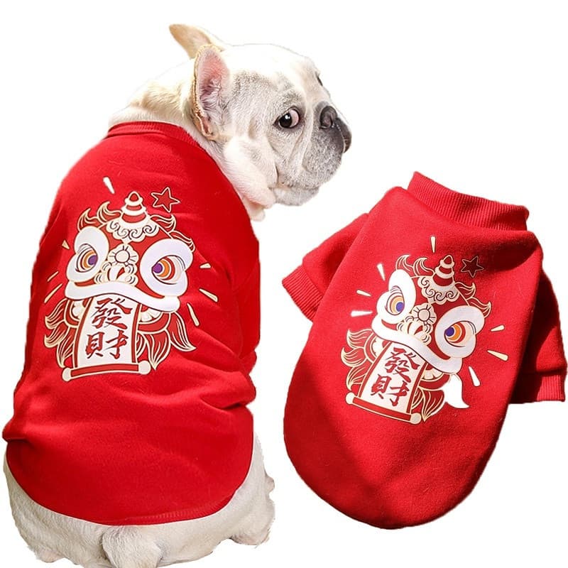 Ano Novo Roupas De Gato Pet Casacos Jaqueta Cão Hoodies Buldogue Francês Para Animais De Estimação Cães Pequenos Traje D