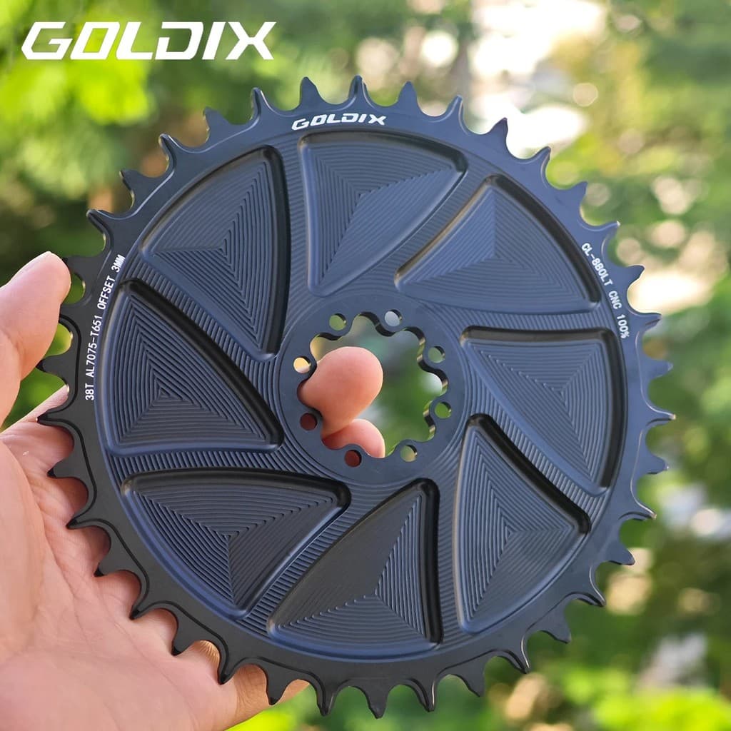 GOLDIX Coroa De Bicicleta Com 8 Parafusos , Dentes Largos E Estreitos , AERO CNC , Corte Oco Ma