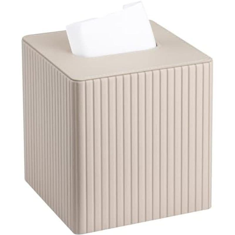 Capa Quadrada Para Caixa De Tecido De Couro Pu KINGFOM , Suporte Moderno Lenços Faciais , Dispensador De Papel Tecidos E