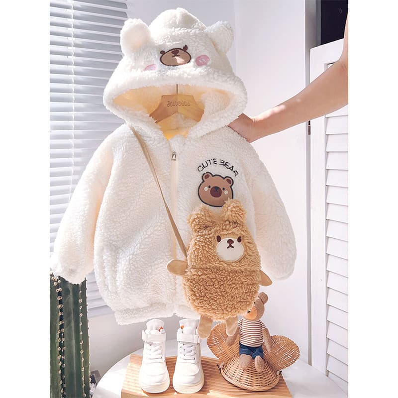 Jaqueta de inverno para bebês 2026, novo estilo, roupas peludas para crianças, Top acolchoado de algodão para meninos, j