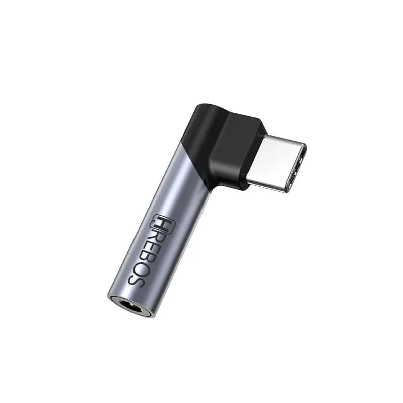 Adaptador USB-C para P3 3,5mm CipherLink AD-273 Formato L 90° Áudio Auxiliar para Fone Headset Celular Notebook Tablet