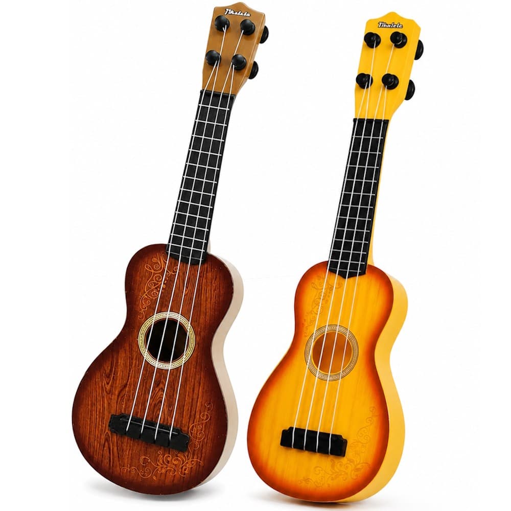 2 Mini Violão De Brinquedo Educativo Instrumento Musical Presente Infantil 4 Cordas