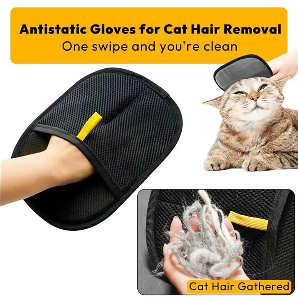 Luvas reutilizáveis para remoção de pelos de animais de estimação, ferramenta útil para limpeza de pelos de cães e gatos