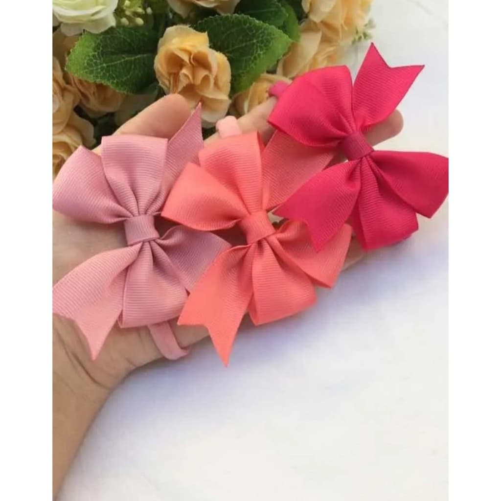 kit faixa bebe 5 unidades menina laço Bebe