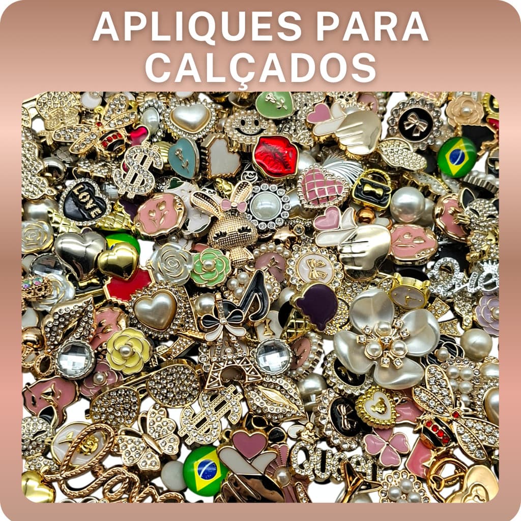 Apliques em ABS Acessórios para Babuche Linha Brilho