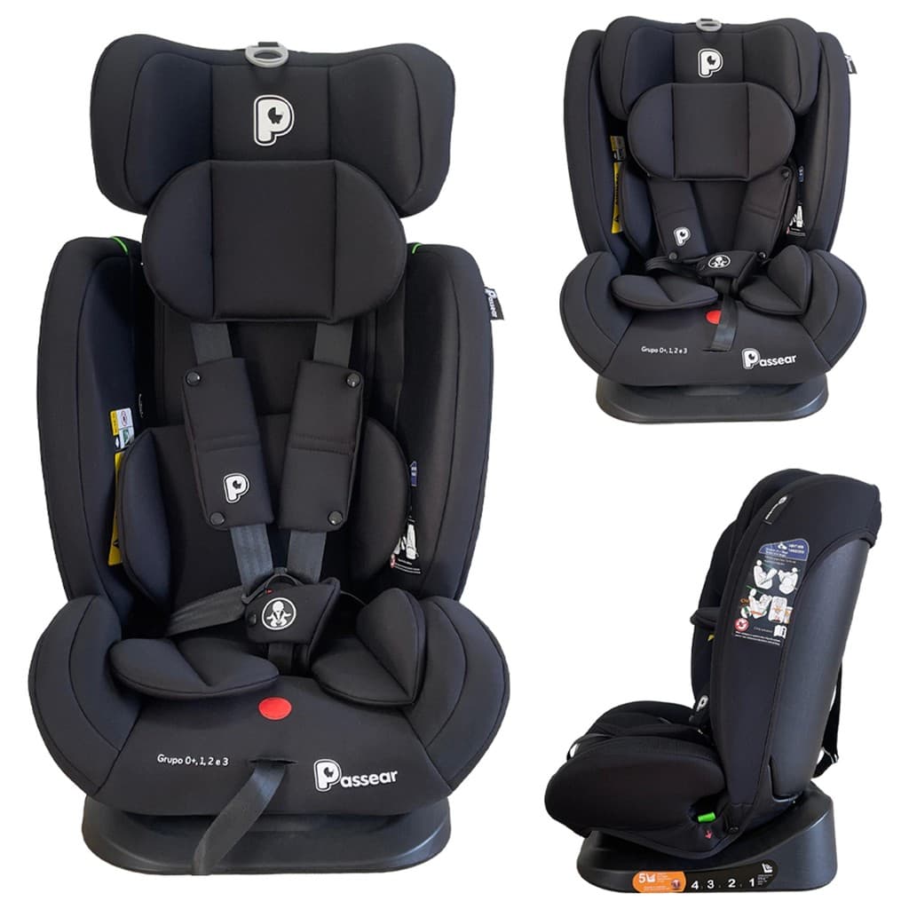 Cadeira Para Carro Infantil Ajustável Zaya Preta De 0 A 36 Kg - Passear Baby