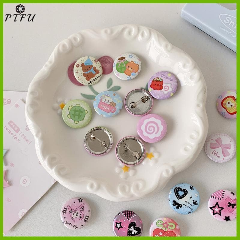PTFU > 6 Peças Emblema De Botão De Desenho Animado Fofo Retrô Meninas Crianças Mochila Bolsa De Lápis Faça Você Mesmo Br