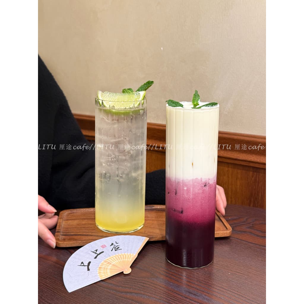 Influenciador restaurante listrado vidro reto ins vidro de água de alto valor suco doméstico bolha vidro de água Cocktai