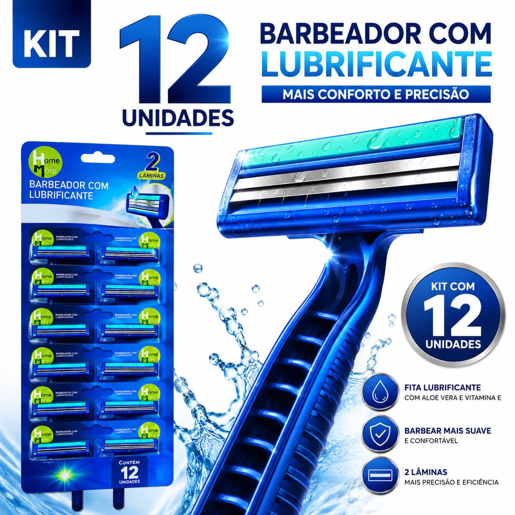 Kit Barbeador Descartável Masculino Corpo Barba Axila 2 Lâminas