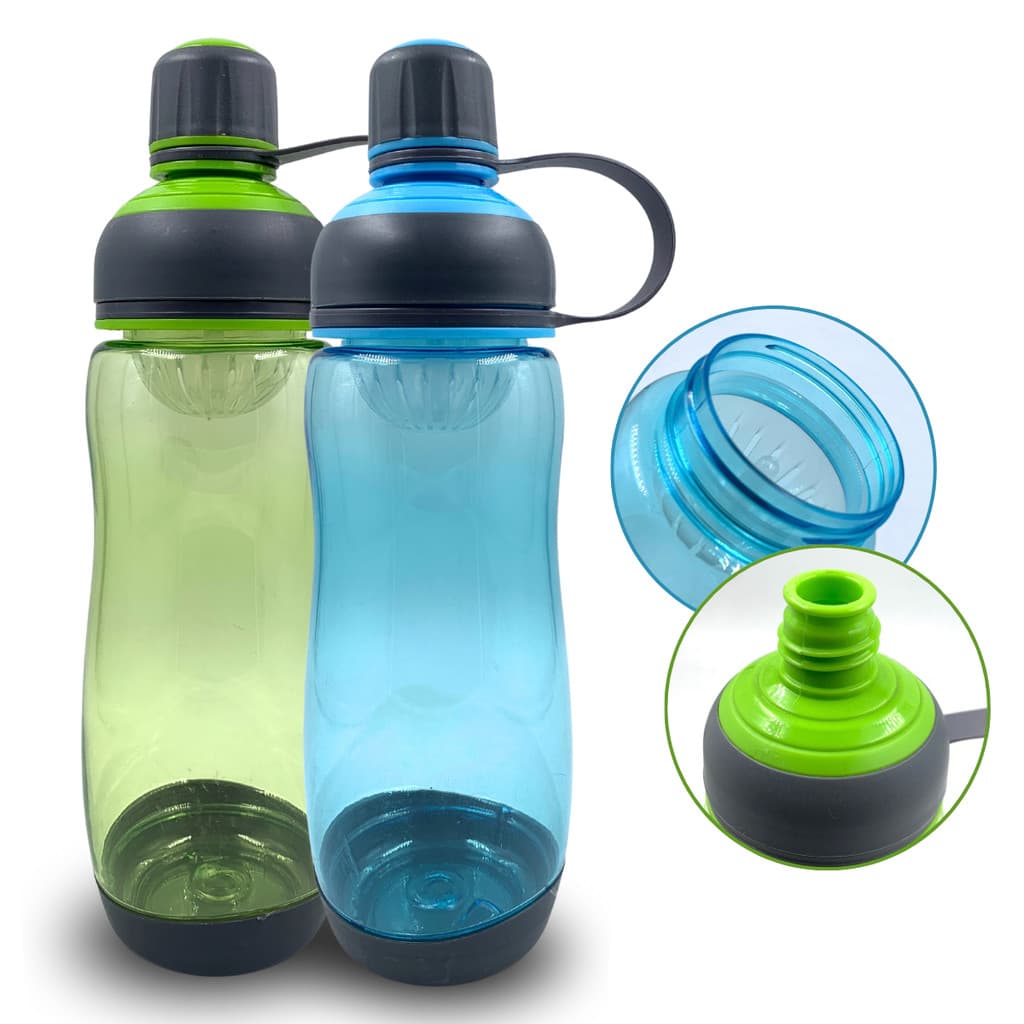 Garrafa 800ml Plástico Azul Verde Portátil Esportiva