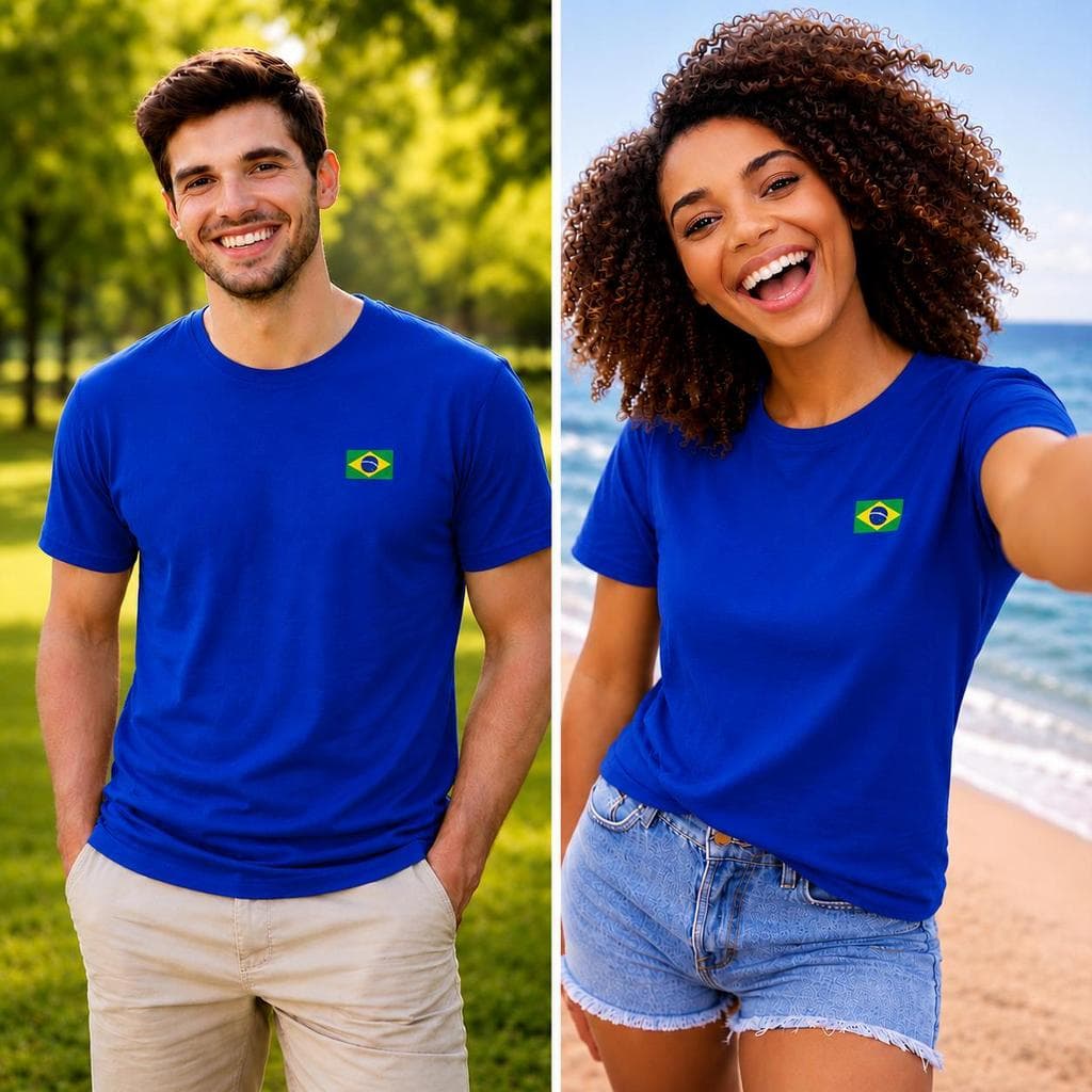 Camiseta Brasil Camisa Unissex 100% Algodão Premium T-shirt Blusa Feminina Copa do Mundo