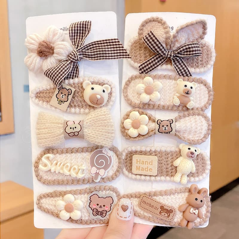 Crianças grampos de cabelo leite café cor malha bonito bebê Hairpin headwear meninas não machucar o cabelo quebrado gram