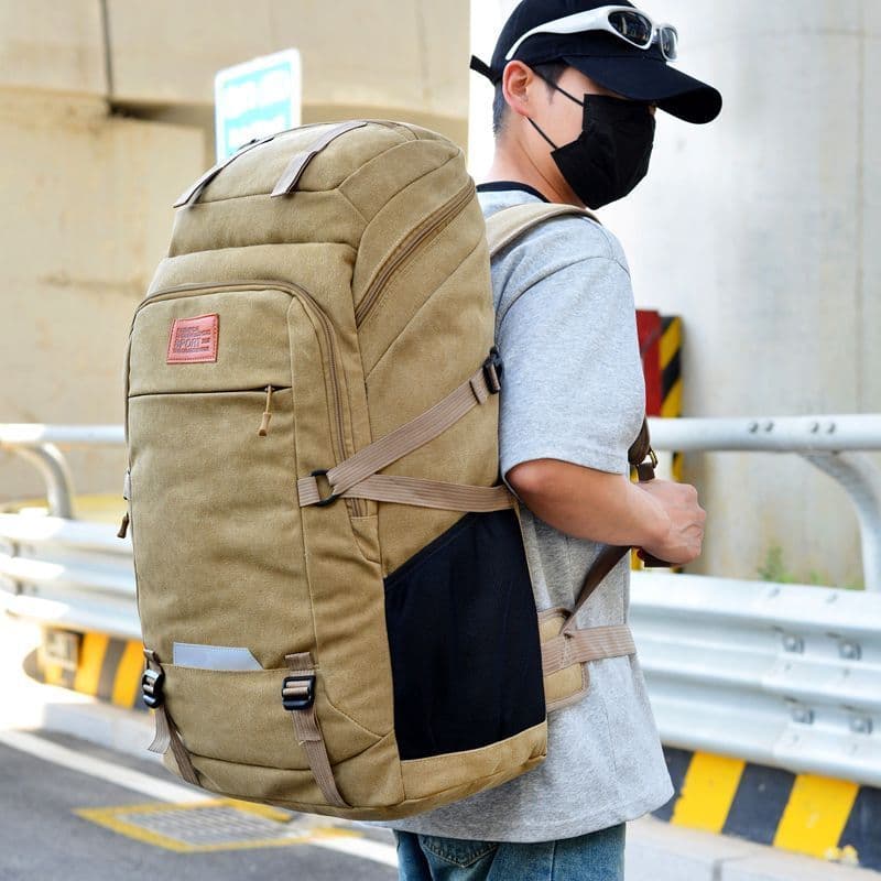 Mochila de lona de grande capacidade masculina negócios moda mochila de viagem passeio saco de bagagem de trabalho lazer