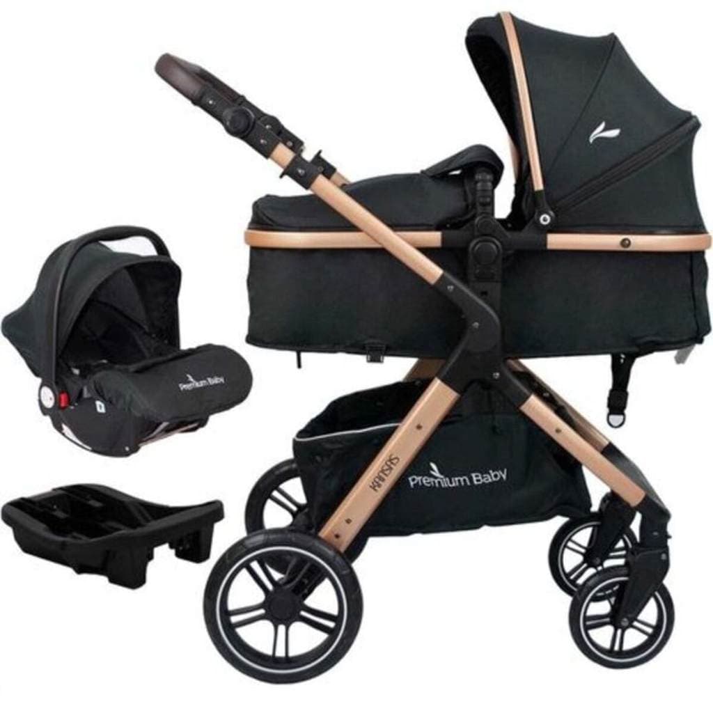 Carrinho de Bebê TS kansas Gold/Preto 3 em 1 - Premium Baby NB
