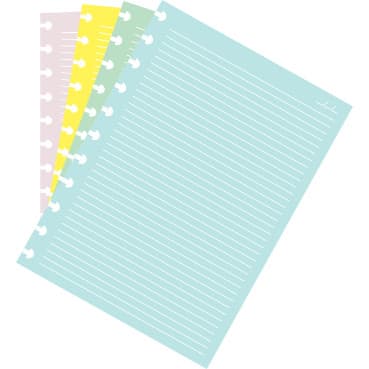 Refil Caderno Disco Folhas Coloridas Pauta Branca 11 Furos