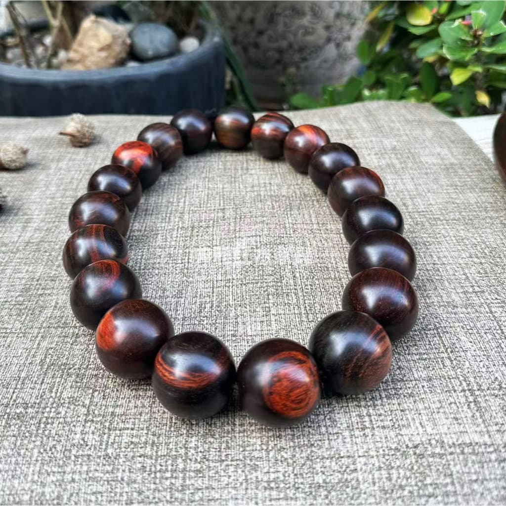 Laos Big Red Rosewood Cross-Toe Dalbergia Pulseira de alta densidade de óleo sem cola sem cera 3.0 x 19 peças