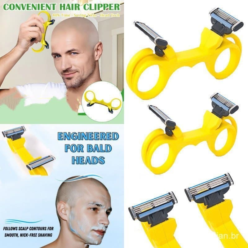 3 Pçs Handheld Portátil Cabeça Barbeadores Homens Rápido Careca Máquina De Cortar Cabelo Dupla Manual Barbeador Masculin