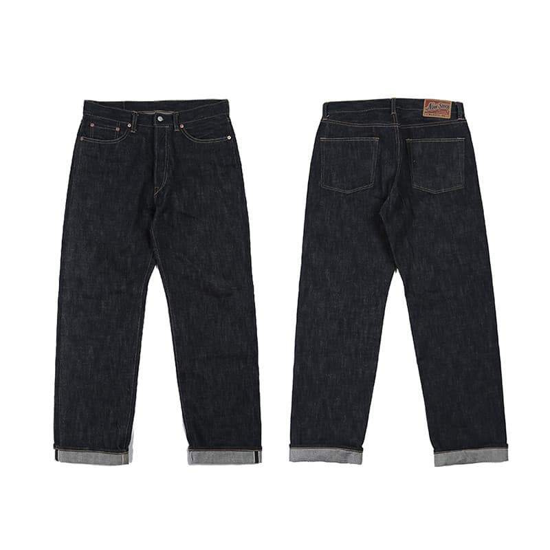 NÃO ESTOQUE Orelha Vermelha Original Vaca 15oz Calças Jeans Retas Pesadas Cáqui Retro Calças Jeans para Levantamento de